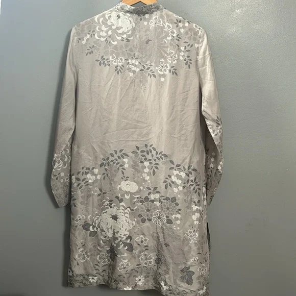 Zara Home Silk Gray Floral Nightgown Slip size M